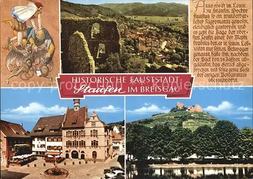 Staufen Breisgau Fauststadt Burg Rathaus Kat. Staufen im Breisgau