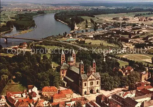 Speyer Rhein Fliegeraufnahme mit Dom Kat. Speyer