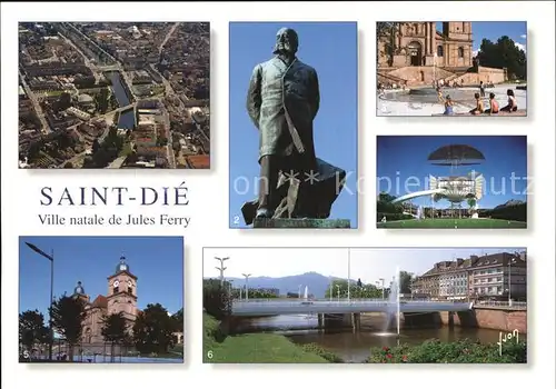 Saint Die des Vosges Centre Ville Statue de Jules Ferry Cathedrale Tour de la Liberte Pont de la Republique Kat. Saint Die des Vosges