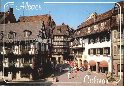 Colmar Haut Rhin Elsass La Rue des Marchands Altstadt Fachwerkhaeuser Kat. Colmar