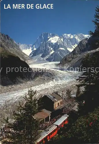 Chamonix La Mer de Glace Grandes Jorasses Train Montenvers Gletscher Kat. Chamonix Mont Blanc