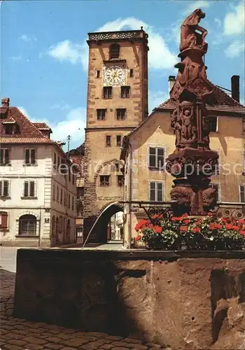 Ribeauville Haut Rhin Elsass Fontaine du Vin Tour des Bouchers Kat. Ribeauville