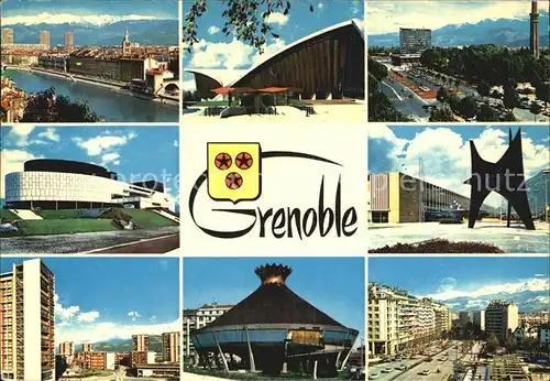 Grenoble Stade de glace Mairie Maison de la Culture Gare SNCF Village Olympique Eglise St Juan Grands Boulevards Kat. Grenoble