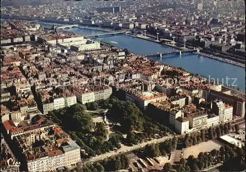 Lyon France Place Carnot Cours de Verdun Le Rhone et ses Ponts Bassin Nautique vue aerienne Kat. Lyon