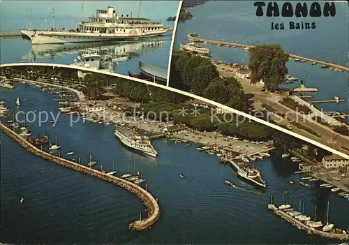 Thonon les Bains Bateau Port Lac Leman vue aerienne Kat. Thonon les Bains