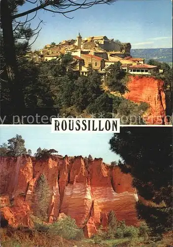 Roussillon Vaucluse Petit village entoure de collines et de falaises d ocres Kat. Roussillon