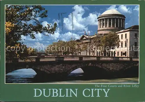 Dublin Ireland The Four Courts and River Liffey Bridge Kat. United Kingdom