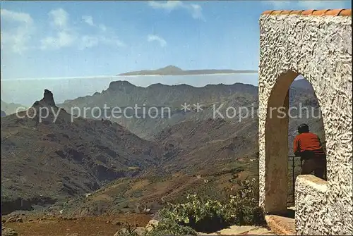 Tejeda Vista panoramica del Roque Nublo Kat. Gran Canaria Spanien