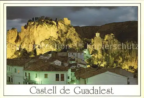Castell de Guadalest Vista nocturna Dorfansicht bei Nacht