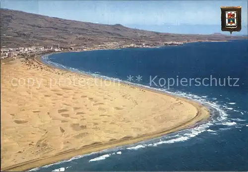 Playa del Ingles Gran Canaria Playa y dunas Strand Duenen Fliegeraufnahme Kat. San Bartolome de Tirajana