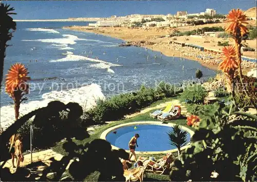 San Agustin Gran Canaria Hotelanlage Swimming Pool Blick zum Strand Kat. San Bartolome de Tirajana