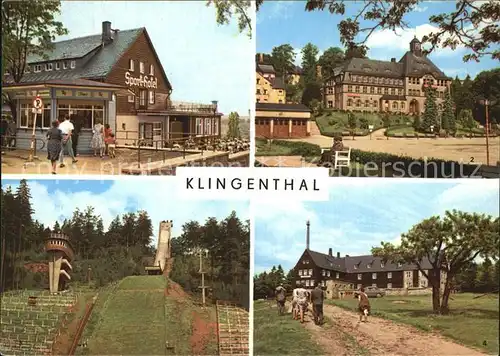 Klingenthal Vogtland HOG Sporthotel Rathaus Grosse Aschbergschanze Jugendherberge Klement Gottwald Kat. Klingenthal Sachsen