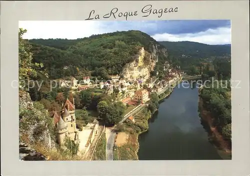La Roque Gageac Panorama Dordogne Kat. La Roque Gageac