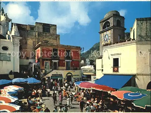 Capri La Piazza Marktplatz Kat. Golfo di Napoli