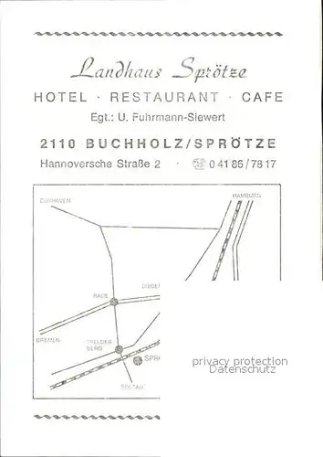 Sproetze Landhaus Sproetze Hotel Restaurant Kat. Buchholz in der Nordheide