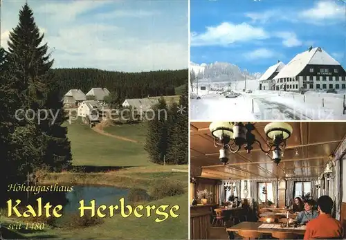 Urach Schwarzwald Hoehengasthaus Kalte Herberge im Sommer und Winter Kat. Voehrenbach