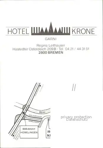Bremen Garni Hotel Krone Kat. Bremen