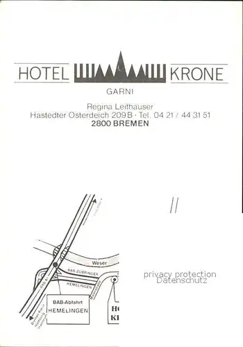 Bremen Hotel Krone Kat. Bremen