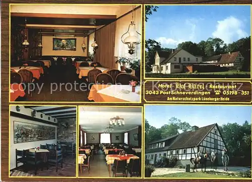 Schneverdingen Hotel Hof Barrl Gastraum Reiten Naturpark Lueneburger Heide Kat. Schneverdingen