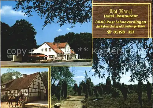 Schneverdingen Hotel Restaurant Hof Barrl Naturschutzpark Lueneburger Heide Kat. Schneverdingen