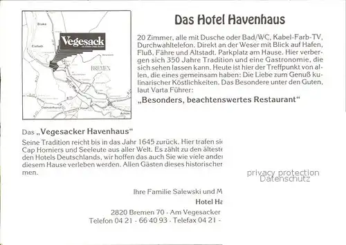 Vegesack Hotel Havenhaus Restaurant Kat. Bremen