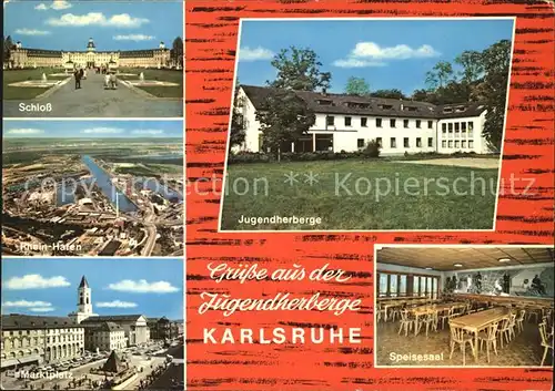 Karlsruhe Baden Jugendherberge Schloss Rhein Hafen Marktplatz