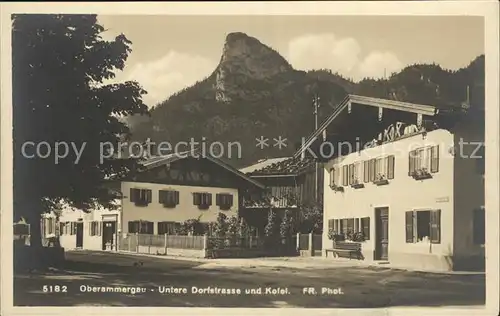 Oberammergau Untere Dorfstrasse und Kofel Kat. Oberammergau