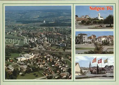 Sulgen Bischofszell Fliegeraufnahme Kirche Strassenpartien Kat. Sulgen