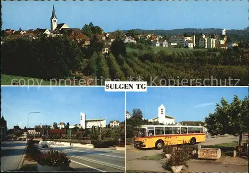 Sulgen Bischofszell Stadtblick Strassenpartie Reisebus Kat. Sulgen