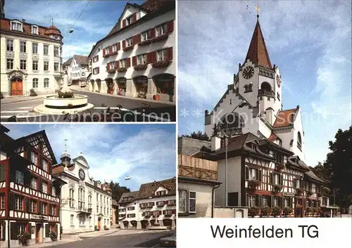 Weinfelden mit Thomas Bornhauser Brunnen Rathaus und Kirche Kat. Weinfelden