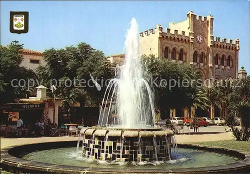 Menorca Fountain Town Hall Kat. Spanien