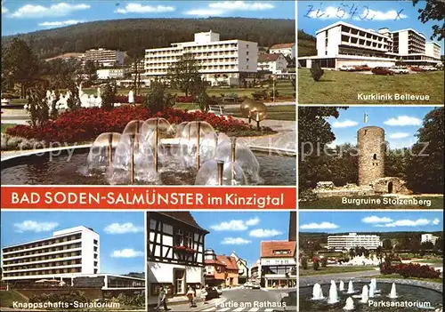 Bad Soden Salmuenster Knappschafts Sanatorium Rathaus Parksanatorium Ruine Stolzenburg Klinik Bellevue Kat. Bad Soden Salmuenster