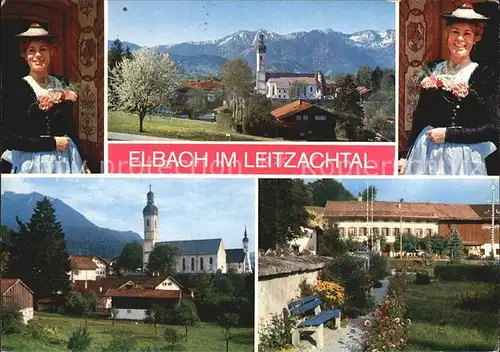 Elbach Miesbach Trachtentraegerinnen Kirchen Platz Kat. Fischbachau