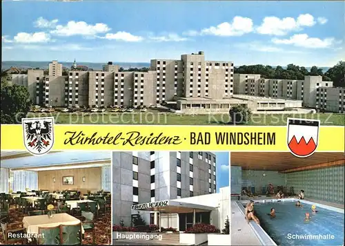 Bad Windsheim Kurhotel Residenz Schwimmhalle Restaurant Kat. Bad Windsheim