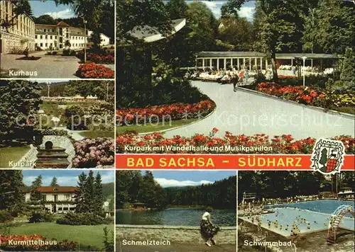 Bad Sachsa Harz Kurpark Kurhaus Schwimmbad Musikpavillon Kat. Bad Sachsa