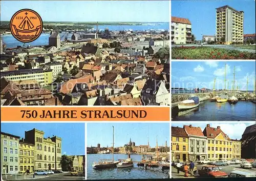 Stralsund Mecklenburg Vorpommern Fliegeraufnahme Leninplatz Hafen Markt Kat. Stralsund