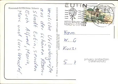 Eutin Rosenstadt Ortspartien Kat. Eutin