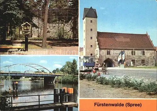 Fuerstenwalde Spree Heimattiergarten Thaelmann Pioniere Bruecke Rathaus Kat. Fuerstenwalde