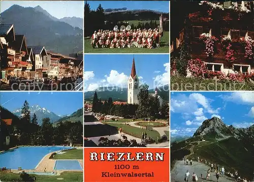 Riezlern Kleinwalsertal Vorarlberg Musikgruppe Freibad Ortspartie Kirche Kat. Mittelberg