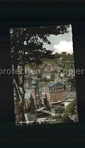 Monschau Montjoie Rotes Haus mit Kirche Kat. Monschau