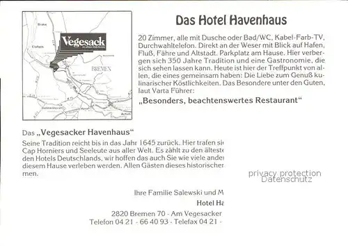 Vegesack Hotel Havenhaus Kat. Bremen