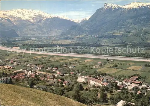 Triesen Panorama Rheintal Schweizer Berge Pizol Gunzen Kat. Liechtenstein