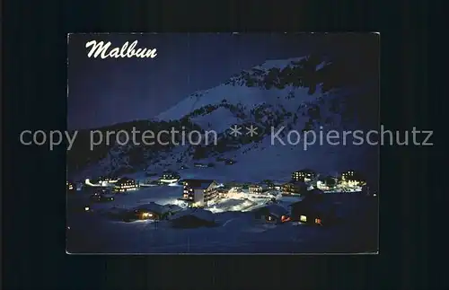 Malbun Nachtaufnahme mit Ochsenkopf Kat. Triesenberg Liechtenstein