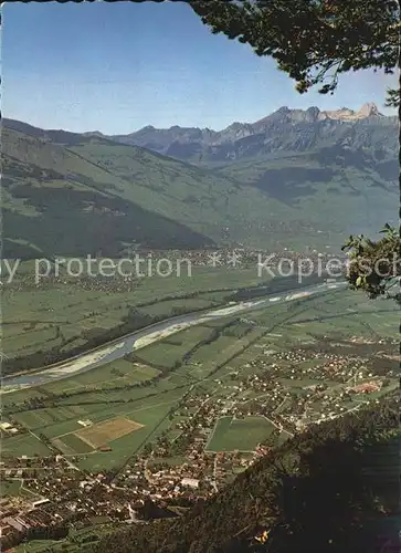 Vaduz Panorama Rheintal Alpen Kat. Vaduz