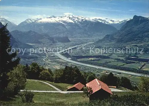 Malbun Panorama Blick vom Triesenberg Rheintal Alpen Kat. Triesenberg Liechtenstein