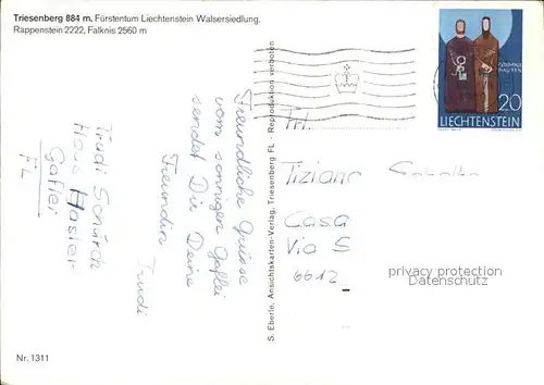 Triesenberg Walsersiedlung mit Rappenstein Falknis Alpen Kat. Liechtenstein
