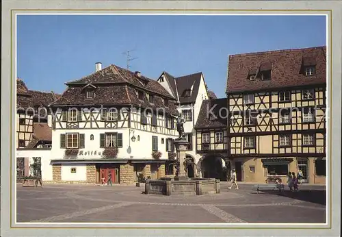 Colmar Haut Rhin Elsass Place de l Ancienne Douane Fontaine Altstadt Brunnen Fachwerkhaus Kat. Colmar