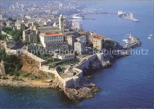 Bastia Stadtmauer Hafen Kueste Fliegeraufnahme Kat. Bastia