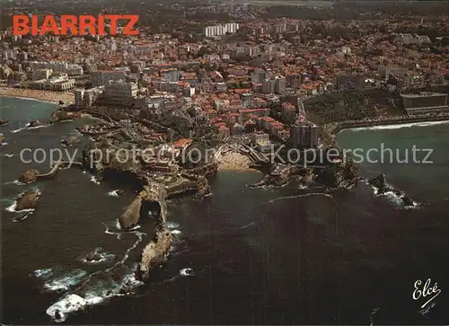 Biarritz Pyrenees Atlantiques Vue generale sur le Rocher de la Vierge Kat. Biarritz