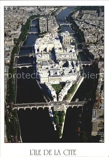 Paris Ile de la Cite Palais de Justice Hotel Dieu Cathedrale Notre Dame vue aerienne Kat. Paris